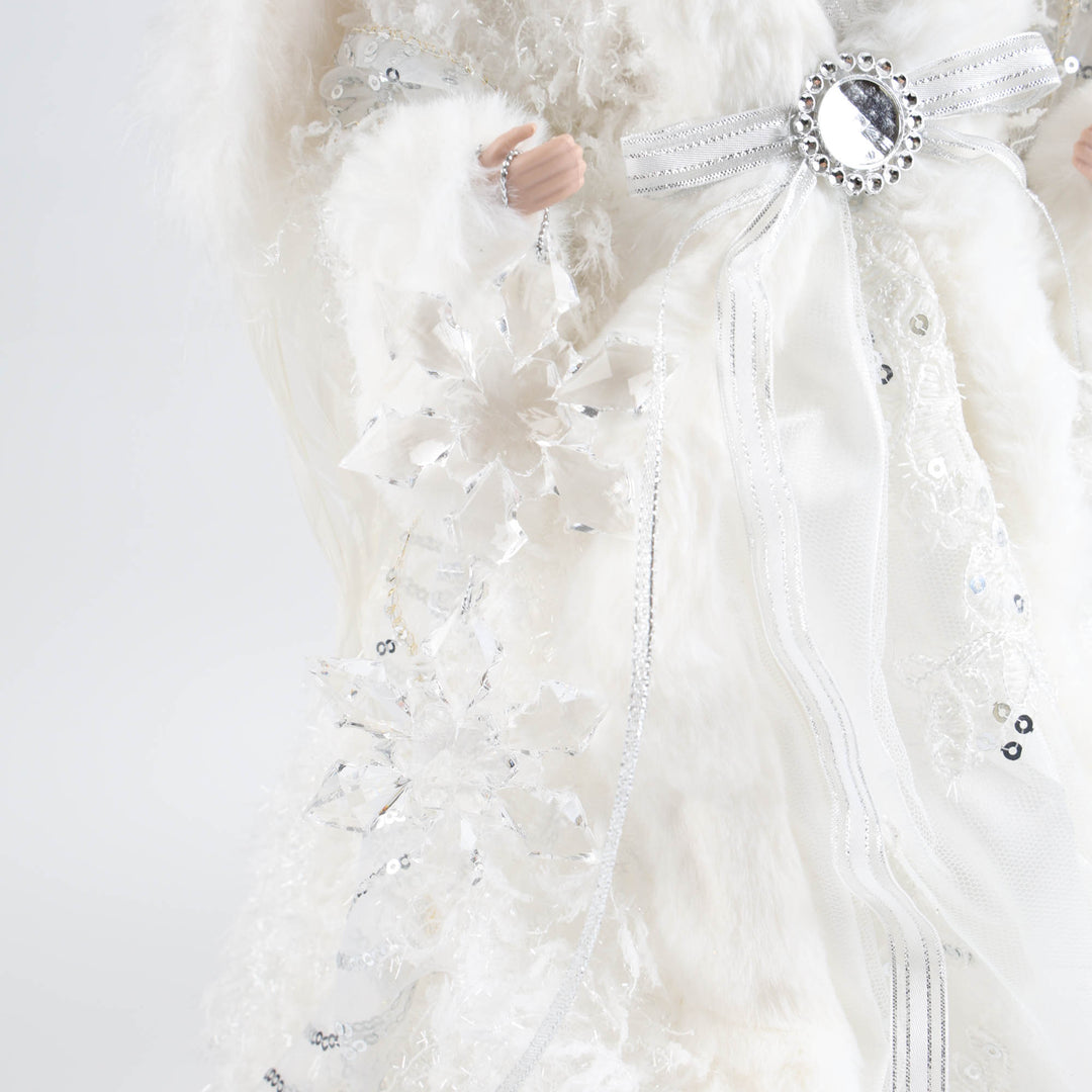 White Deluxe Angel Tree Topper Ornament - 40cm