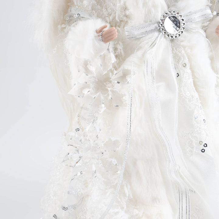White Deluxe Angel Tree Topper Ornament - 40cm