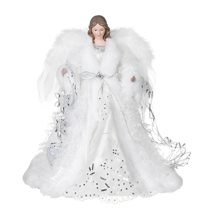 White Deluxe Angel Tree Topper Ornament - 40cm