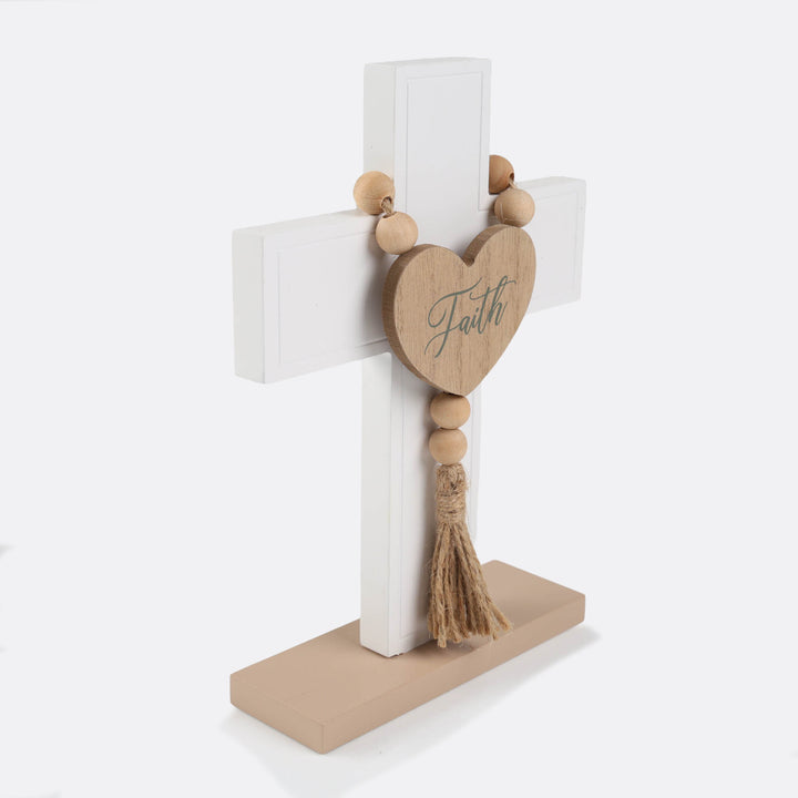 White Faith Cross Ornament - 23cm