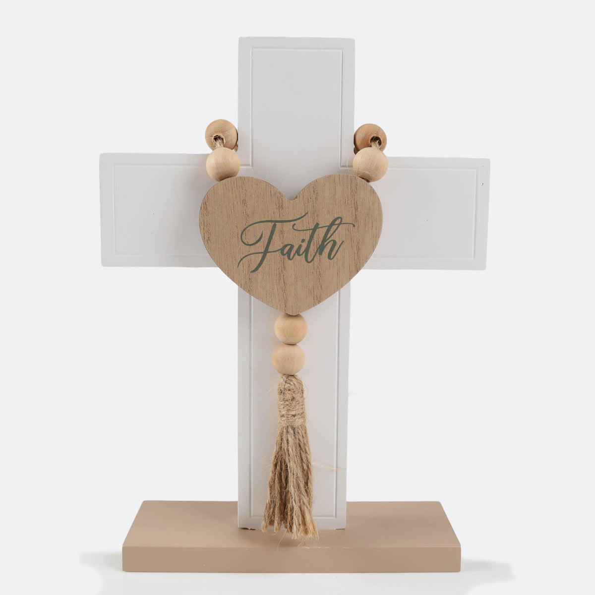 White Faith Cross Ornament - 23cm