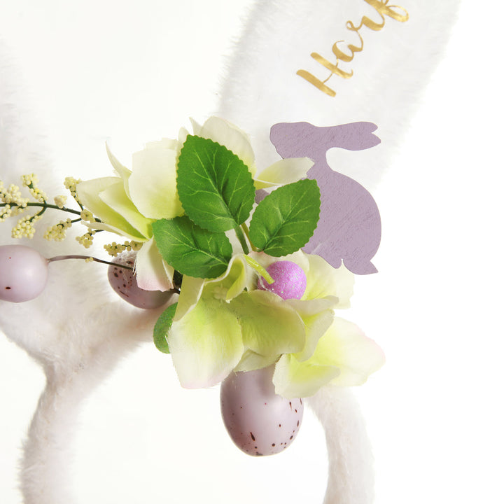 Personalised White Fluffy Bunny Ears Easter Headband