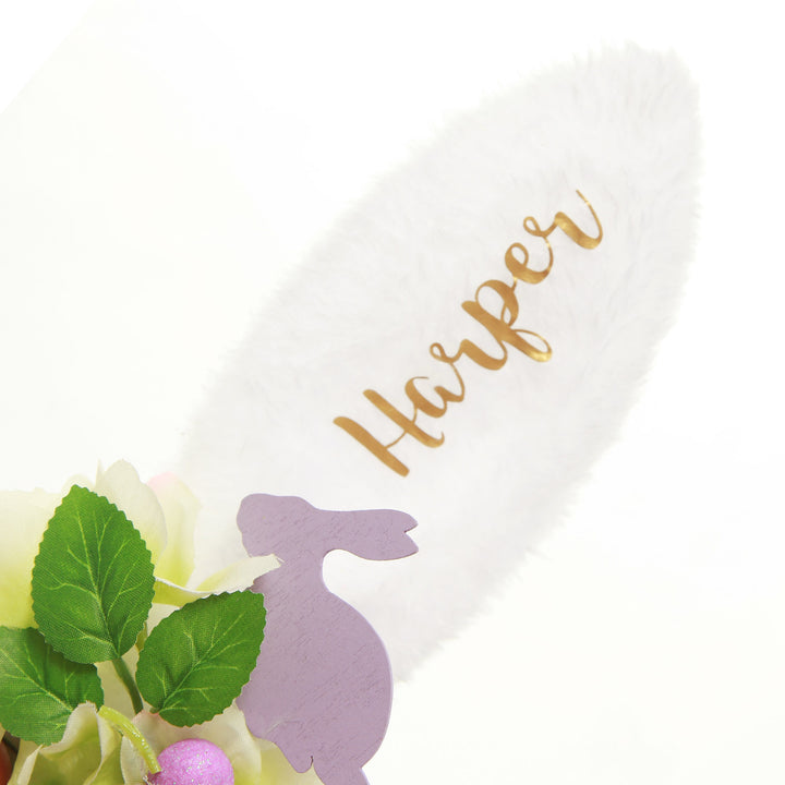 Personalised White Fluffy Bunny Ears Easter Headband