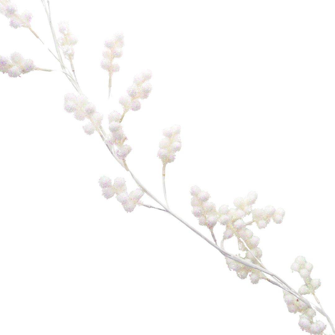 White Glitter Berry Christmas Garland - 162cm