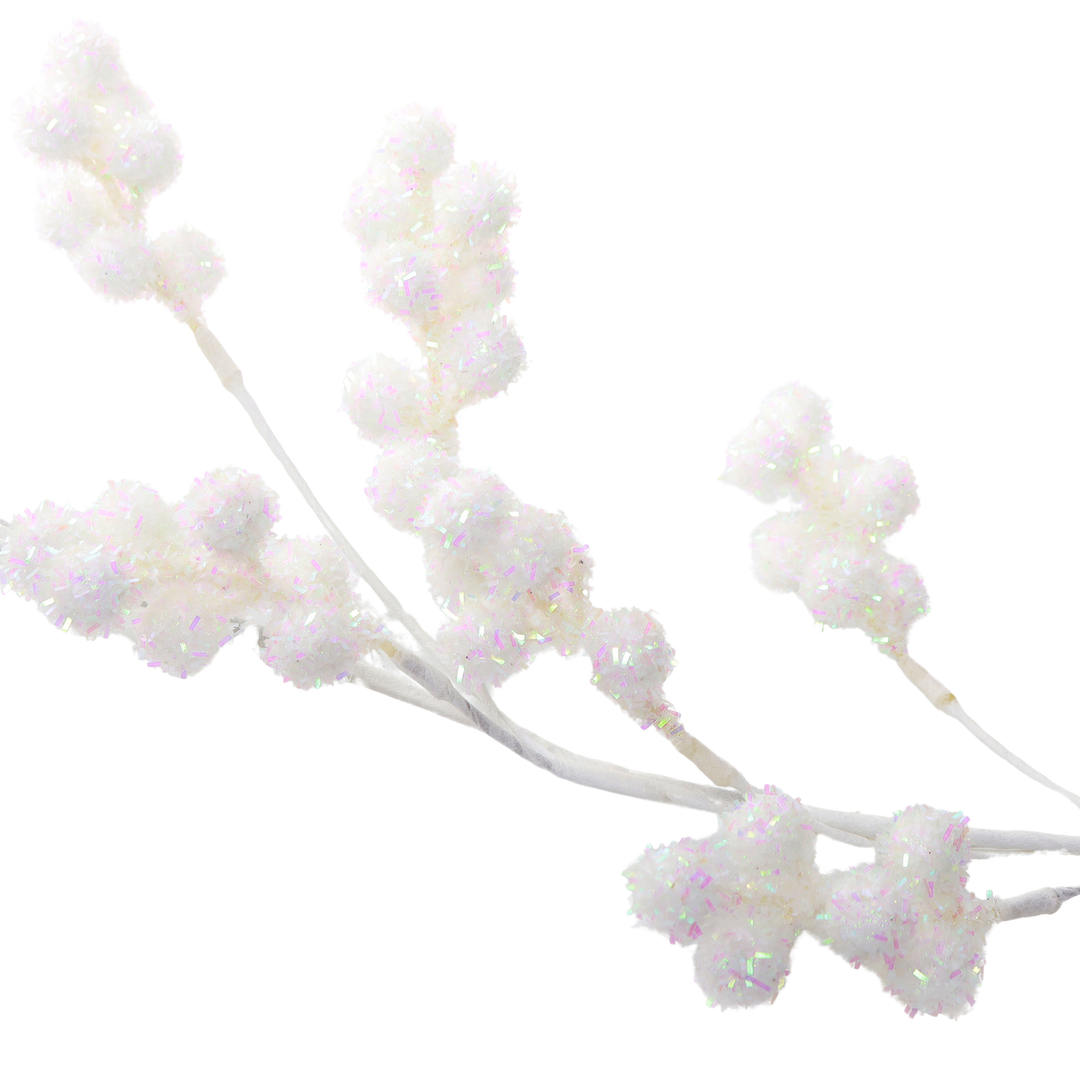 White Glitter Berry Christmas Garland - 162cm