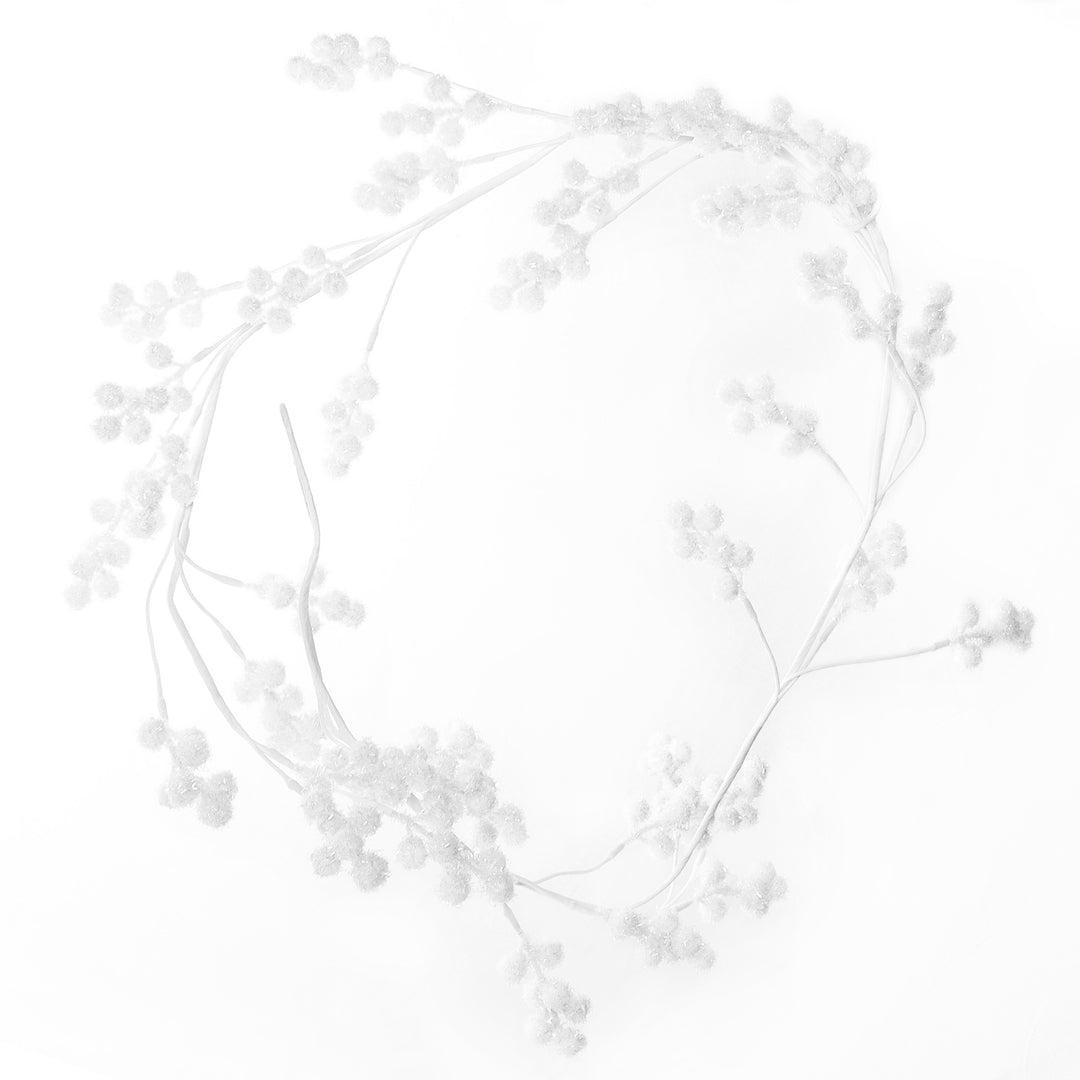 White Glitter Berry Christmas Garland 162cm