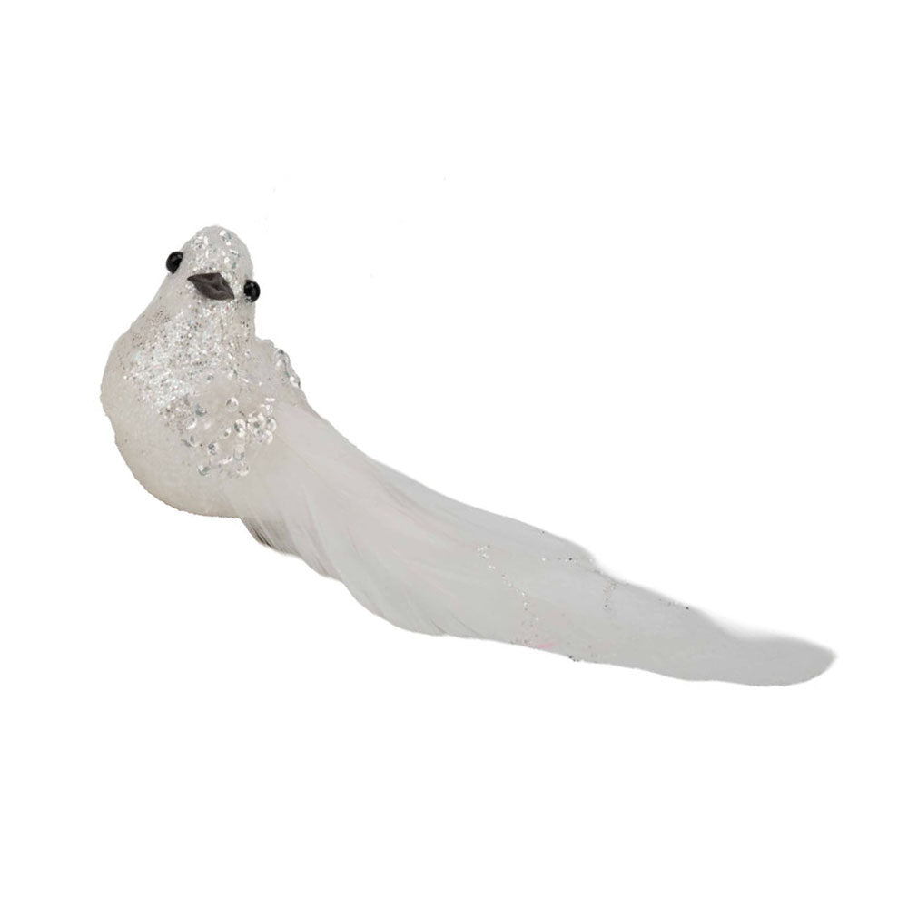 White Glitter Bird Clip - Set of 2
