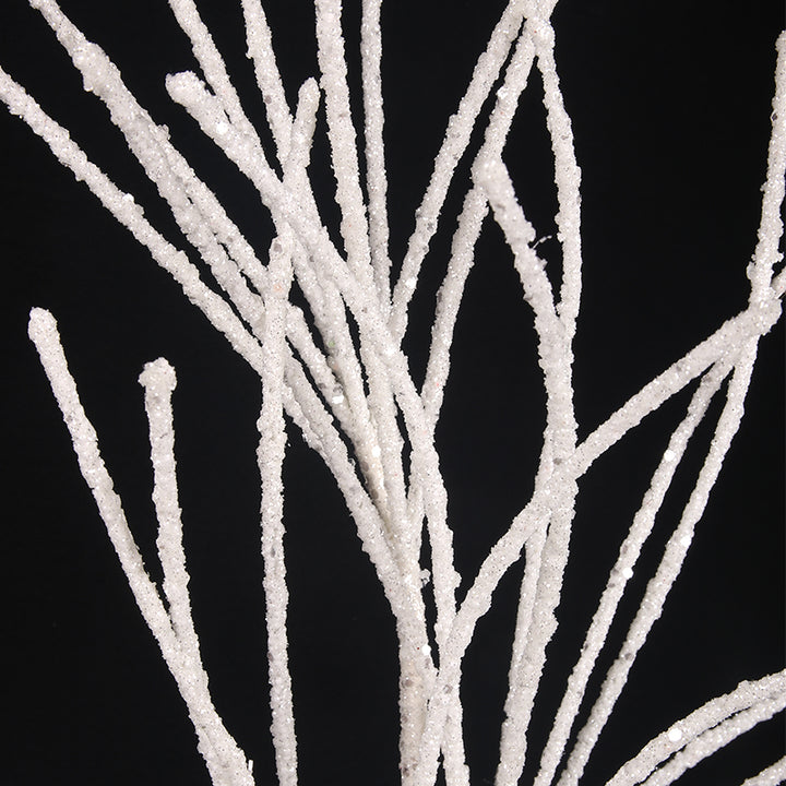 White Glitter Branch Spray