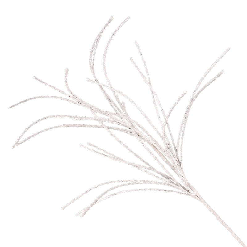 White Glitter Branch Spray