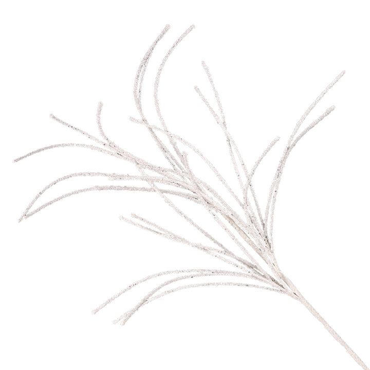 White Glitter Branch Spray