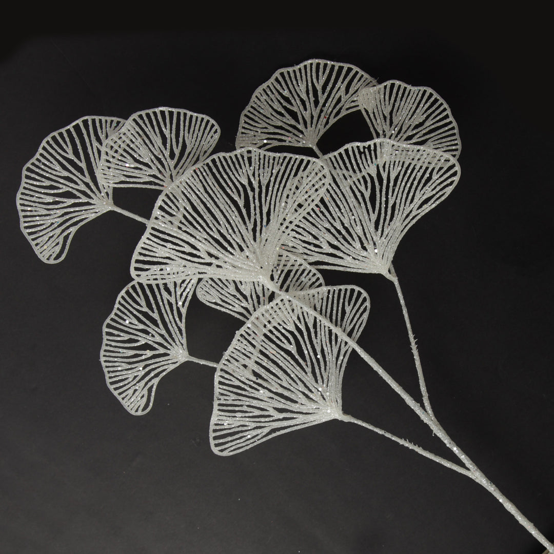 White Glitter Fan Coral Pick