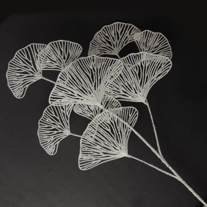 White Glitter Fan Coral Pick
