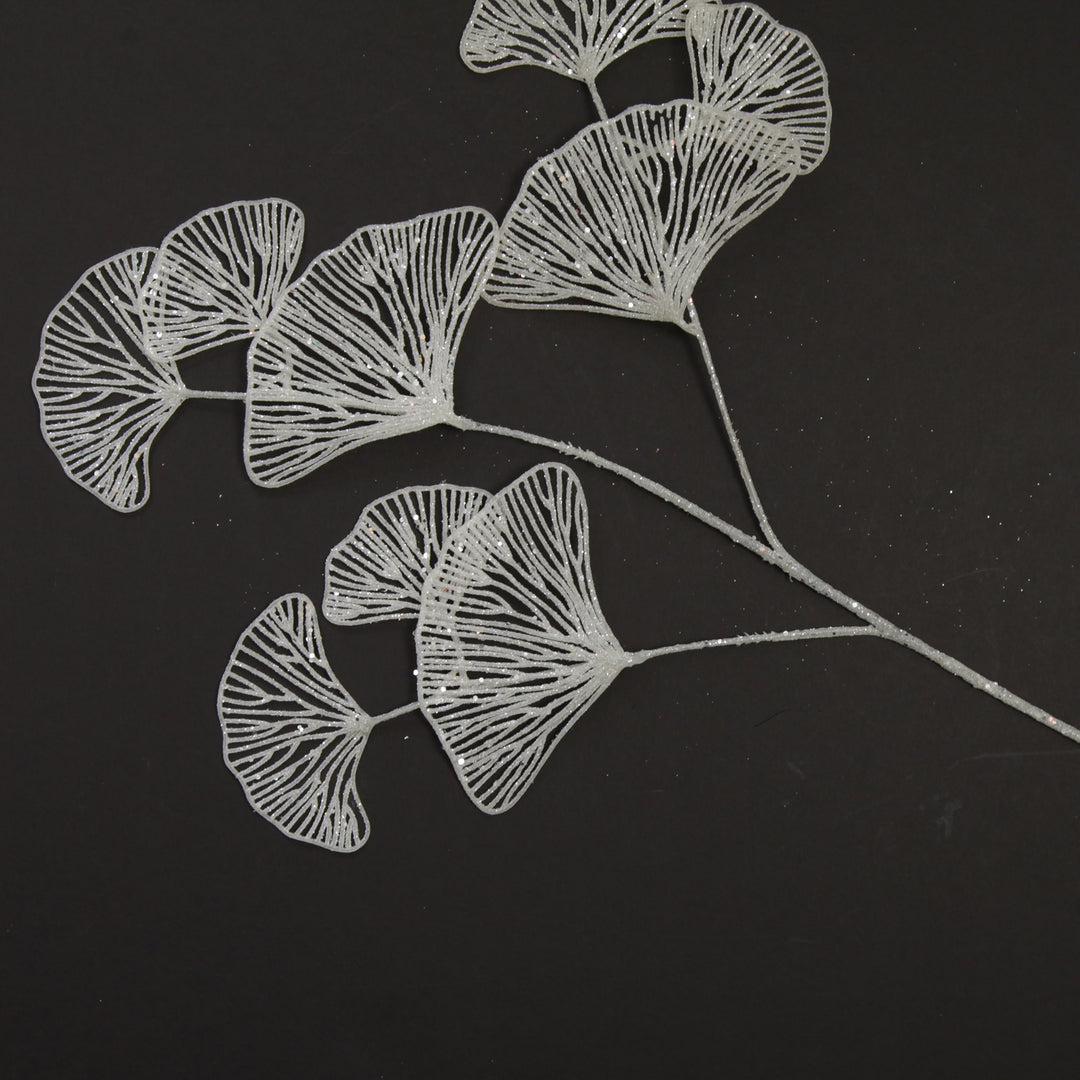 White Glitter Fan Coral Pick