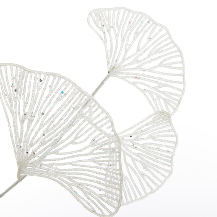 White Glitter Fan Coral Pick