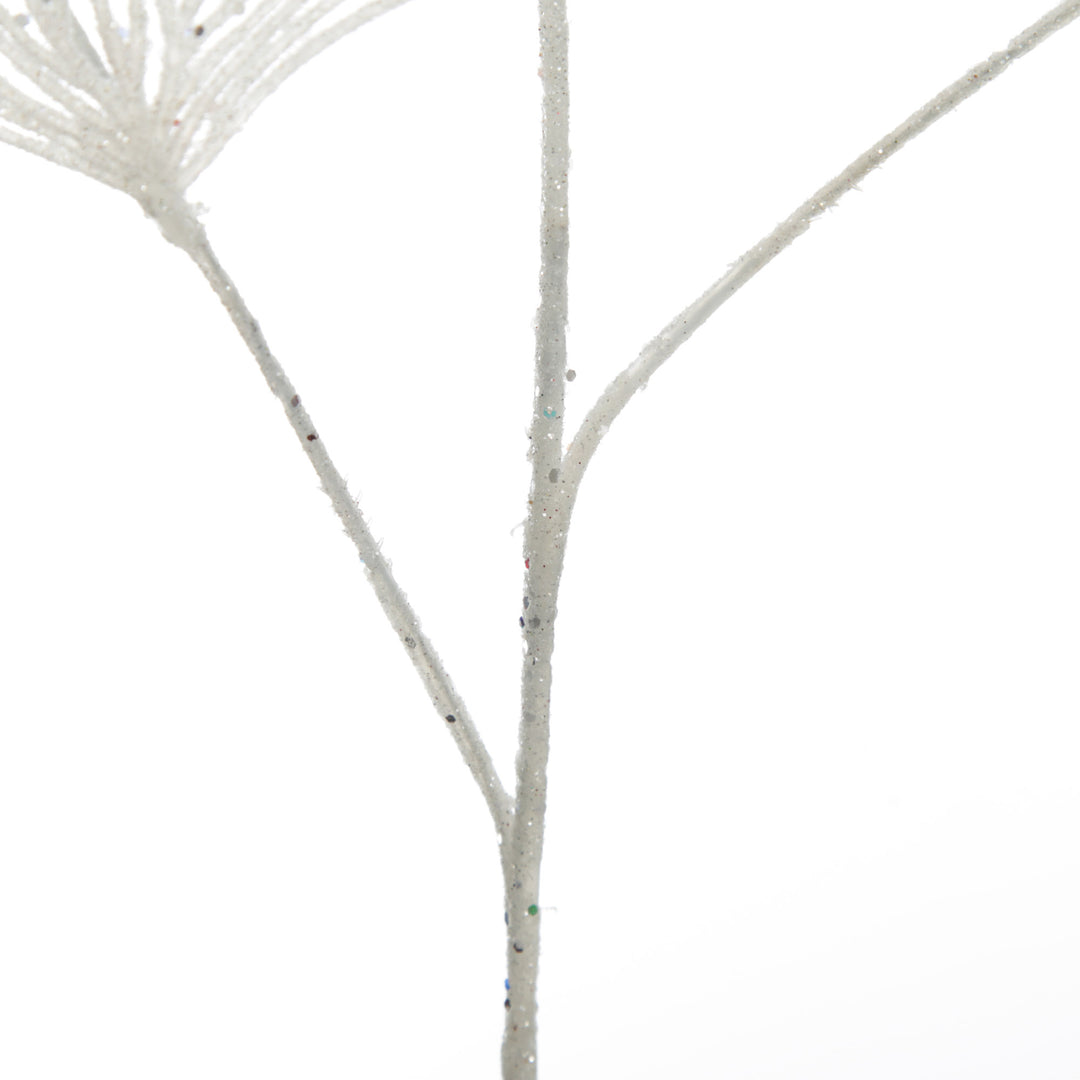 White Glitter Fan Coral Pick