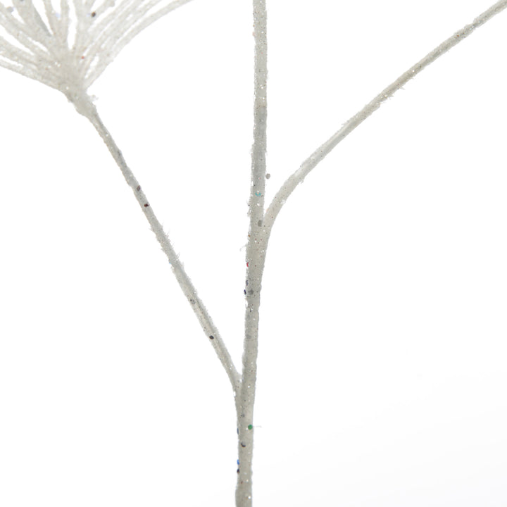 White Glitter Fan Coral Pick