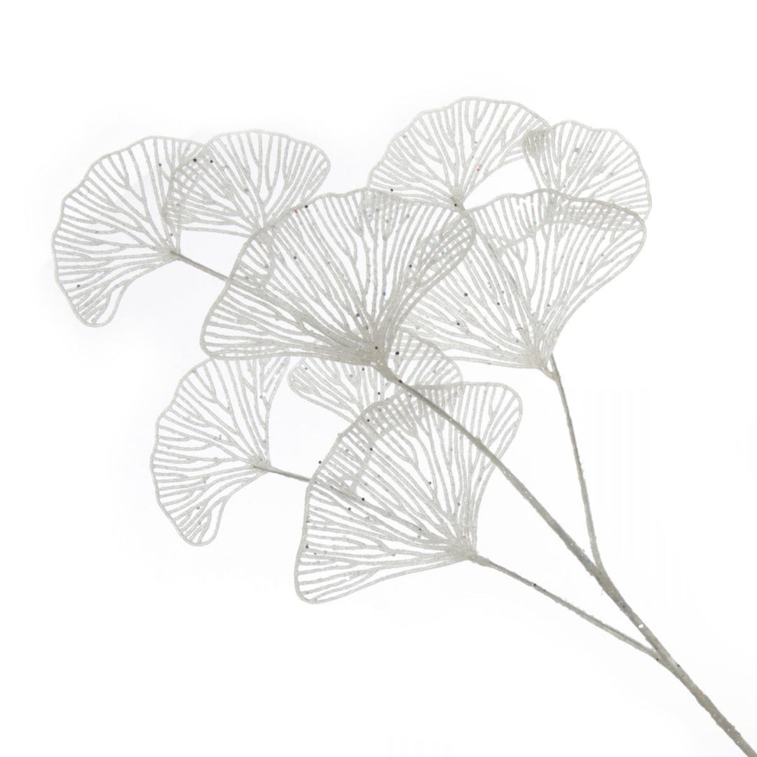 White Glitter Fan Coral Pick