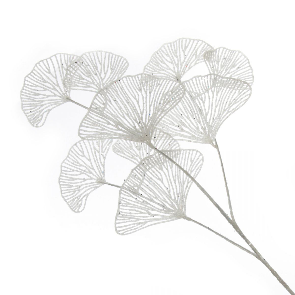 White Glitter Fan Coral Pick
