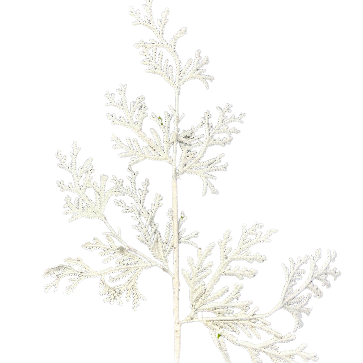 White Glitter Fern Christmas Spray