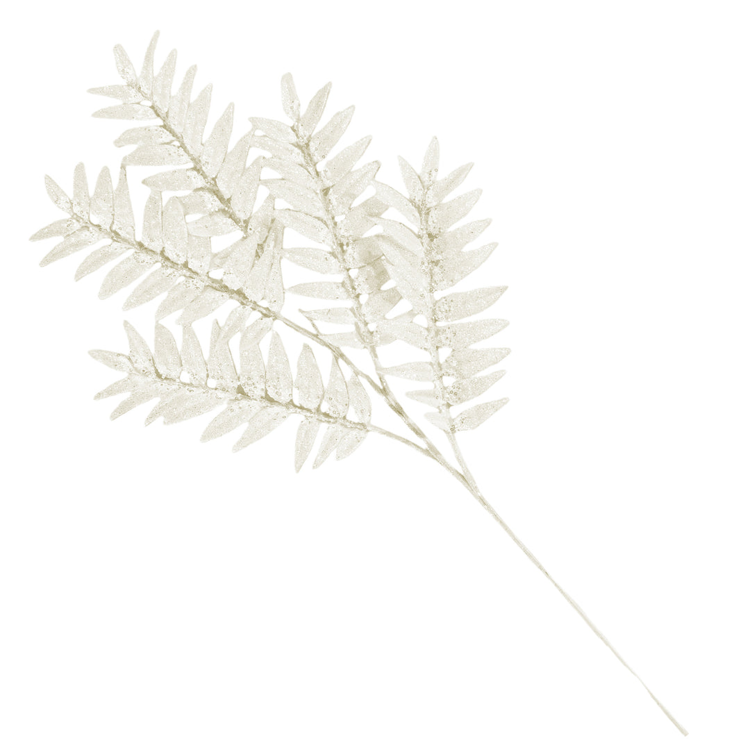 White Glitter Fern Leaf Spray - 104cm(L)
