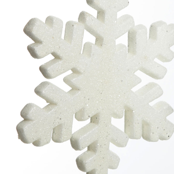White Glitter Hanging Snowflake - Small 