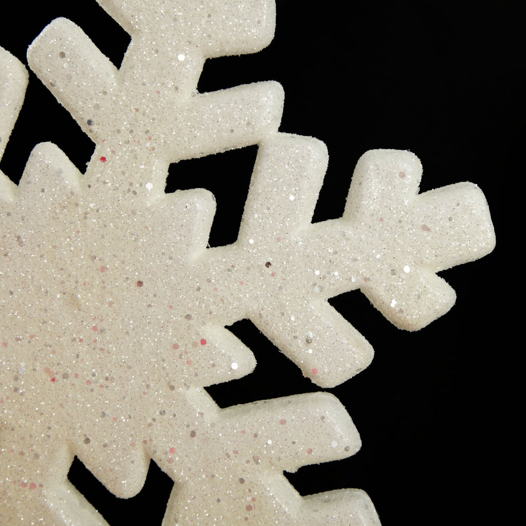 White Glitter Hanging Snowflake - Small 