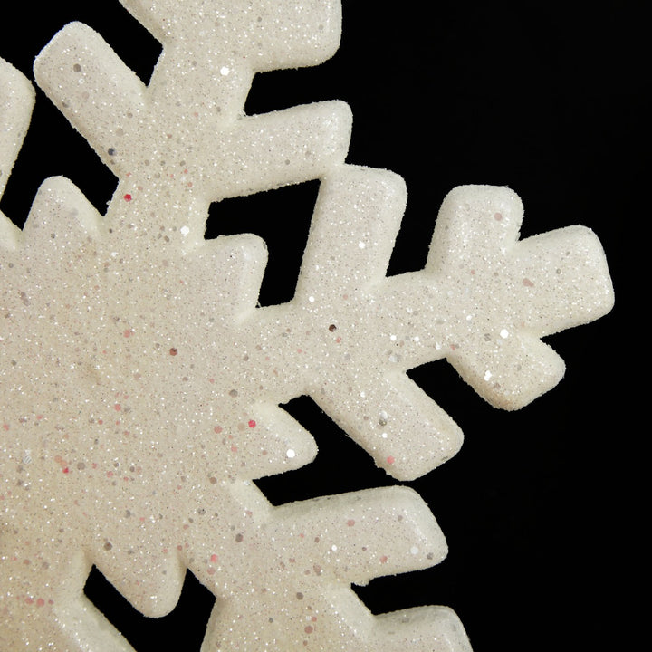 White Glitter Hanging Snowflake - Small 
