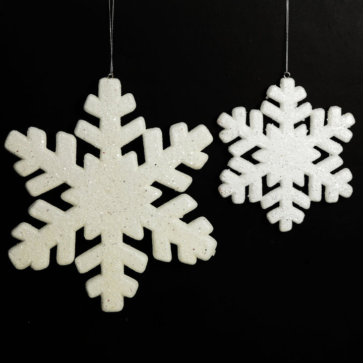 White Glitter Hanging Snowflakes