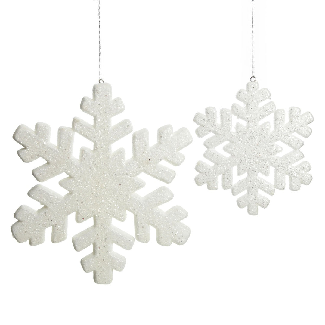 White Glitter Hanging Snowflakes