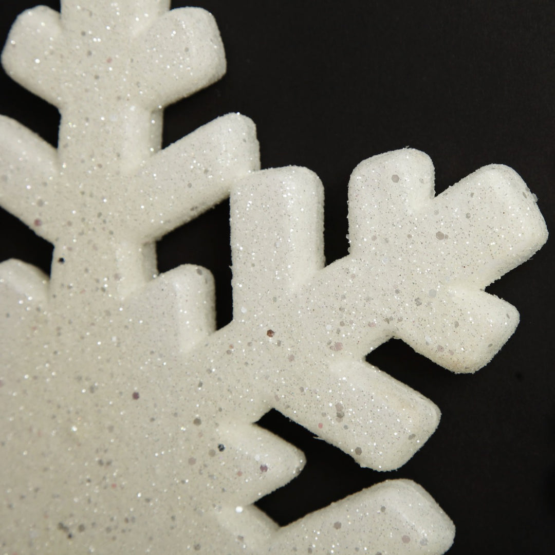 White Glitter Hanging Snowflake - Small 
