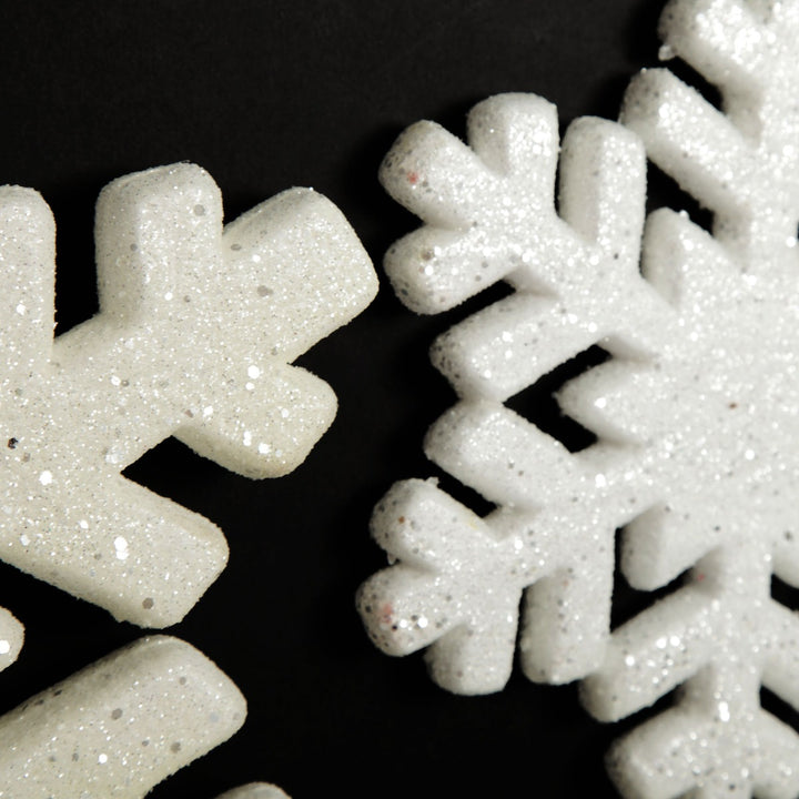 White Glitter Hanging Snowflake - Small 