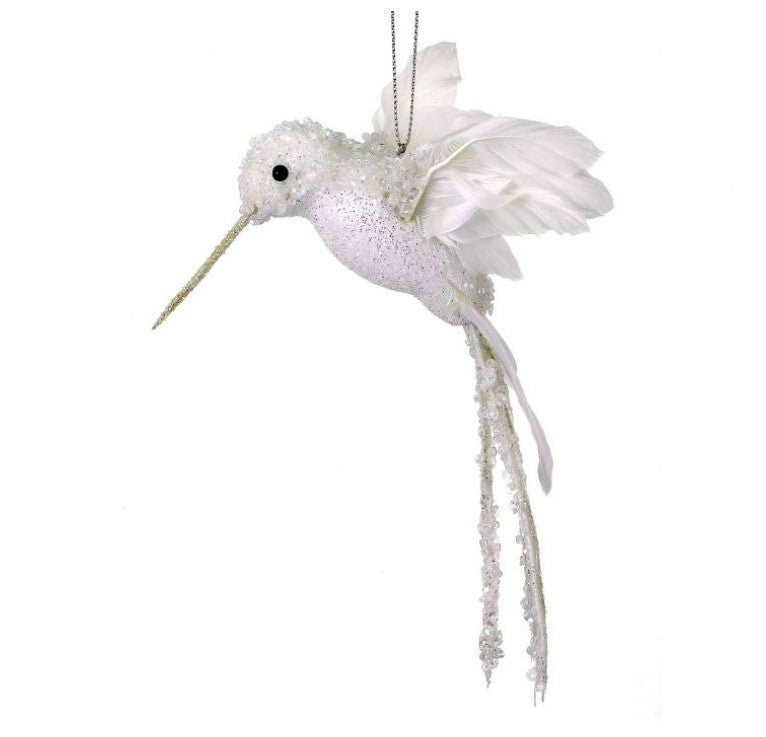 White Glitter Sequin Hummingbird