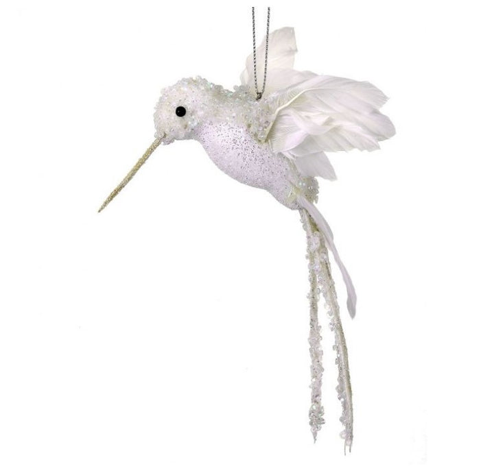 White Glitter Sequin Hummingbird