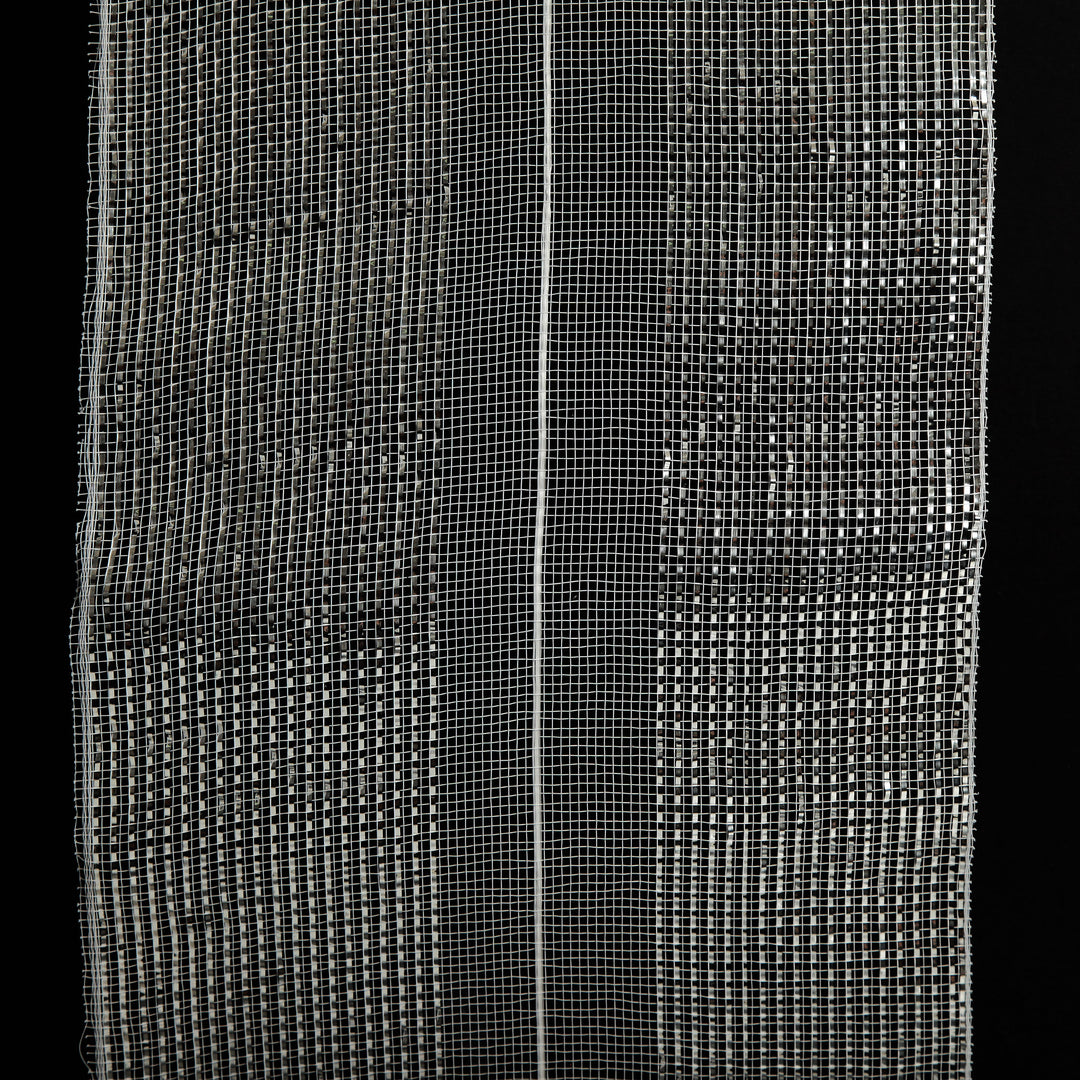 White Metallic Stripe Decomesh Roll