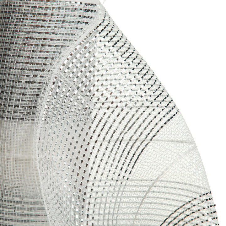 White Metallic Stripe Decomesh Roll