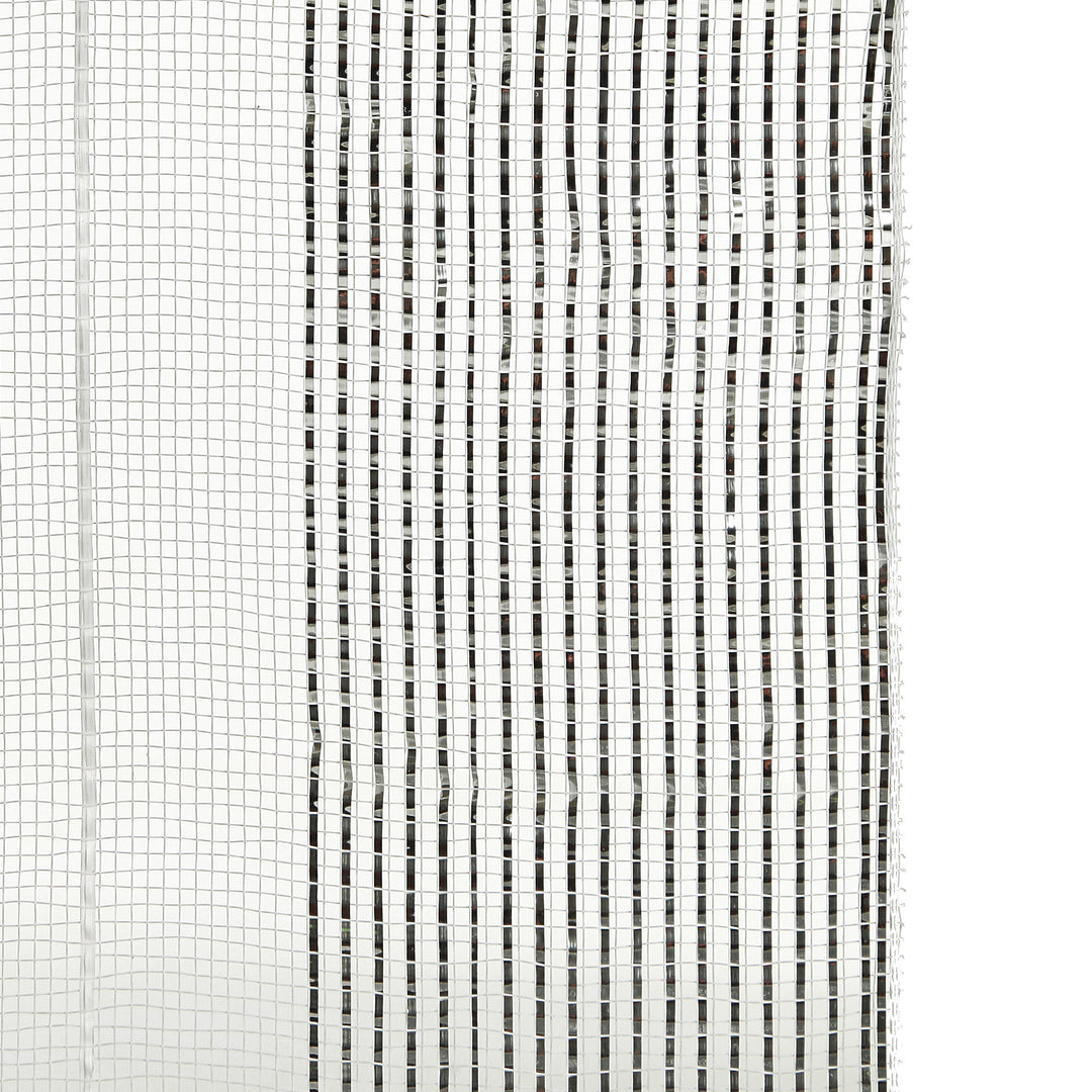 White Metallic Stripe Decomesh Roll