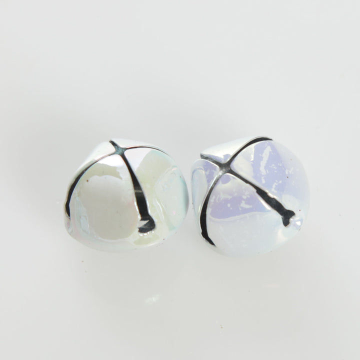 White Iridescent Mini Jingle Bell Decorations - Bag of 15