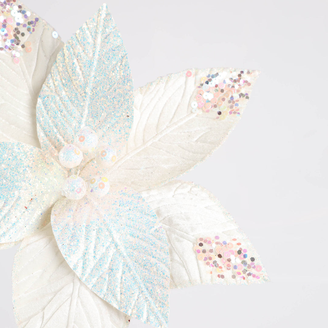 White Irridescent Poinsettia Flower