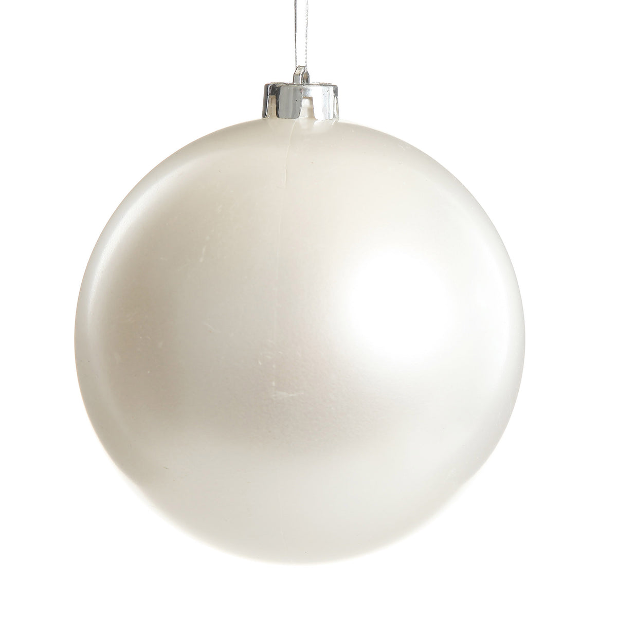 White Jumbo Shatterproof Christmas Bauble Decoration - Matt 20cm