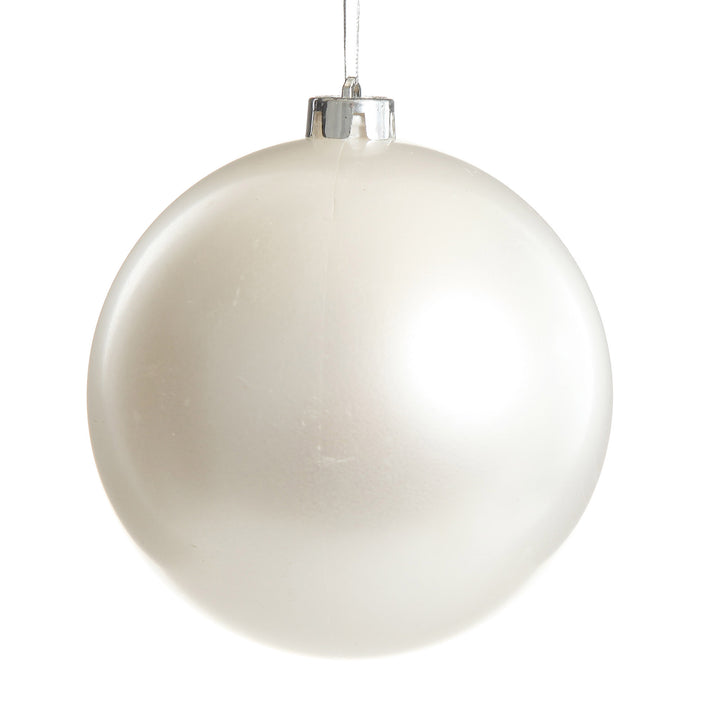White Jumbo Shatterproof Christmas Bauble Decoration - Matt 20cm