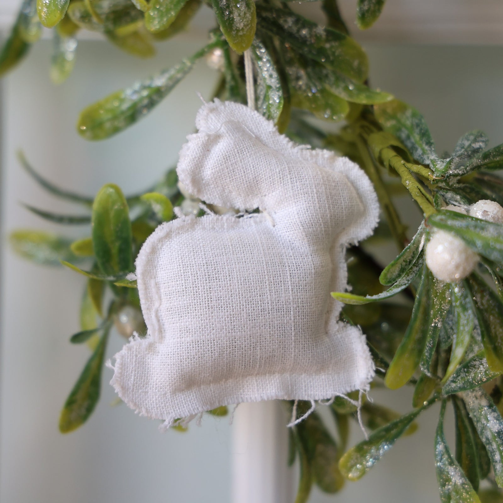 White Linen Bunny Tag