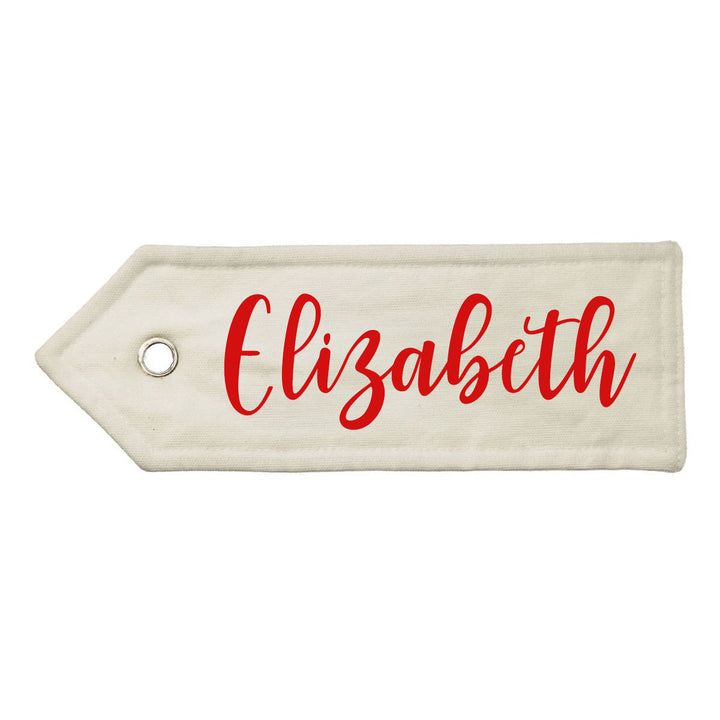 Personalised White Linen Santa Sack Tag