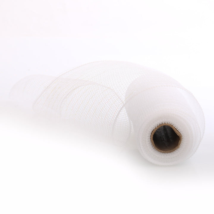 White Metallic Thread Decomesh Roll