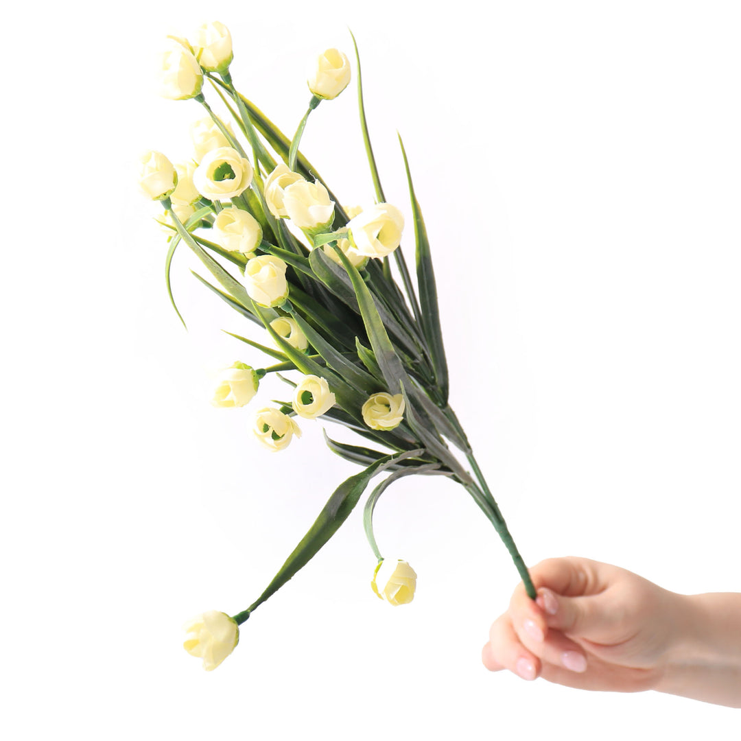 White Mini Bulb Flower Bunch Set of 2