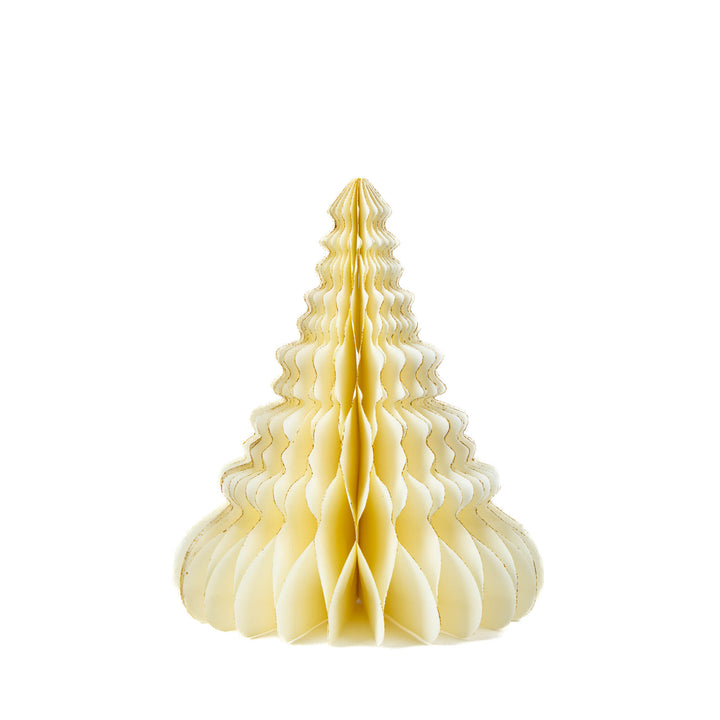 White Paper Christmas Tree with Gold Glitter Edge Medium 24cm(h)