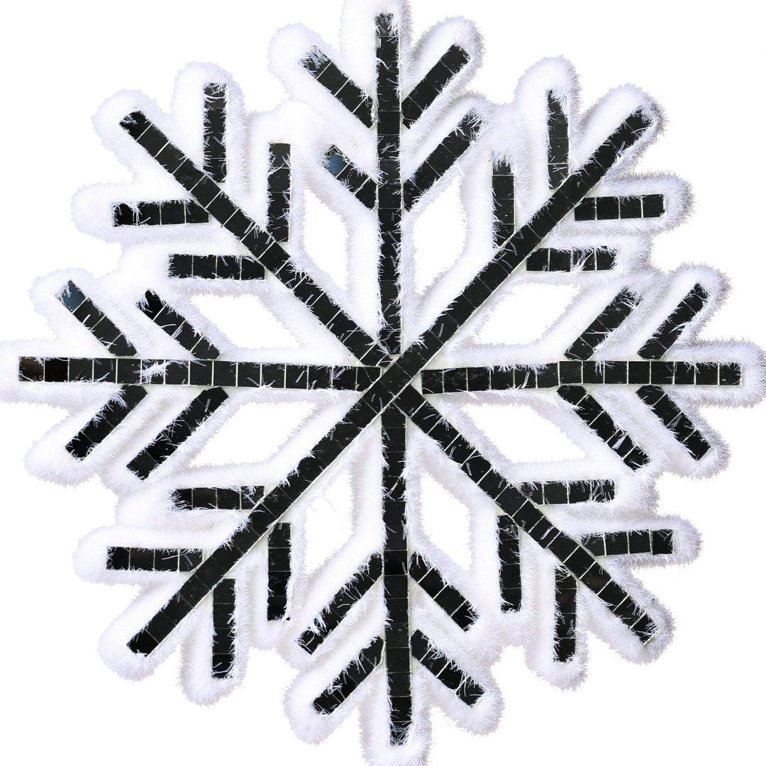 White Polyfoam &amp; Mirror Snowflake Decoration