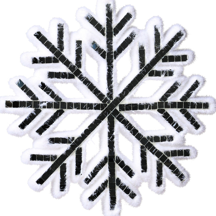 White Polyfoam &amp; Mirror Snowflake Decoration