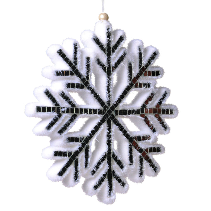 White Polyfoam &amp; Mirror Snowflake Decoration