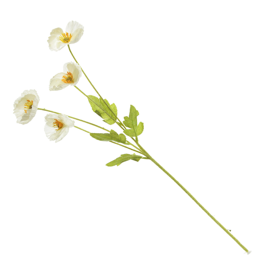 White Poppy Flower Spray