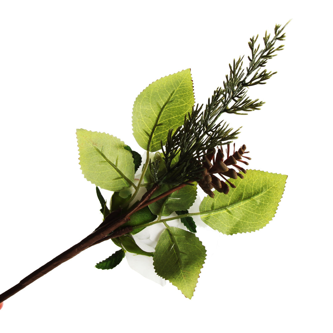 White Rose Christmas Flower Stem